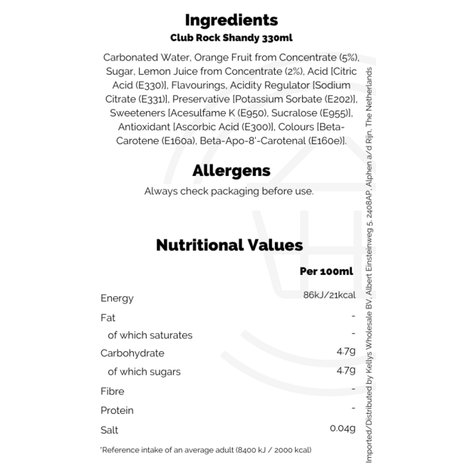 Club Rock Shandy 330ml