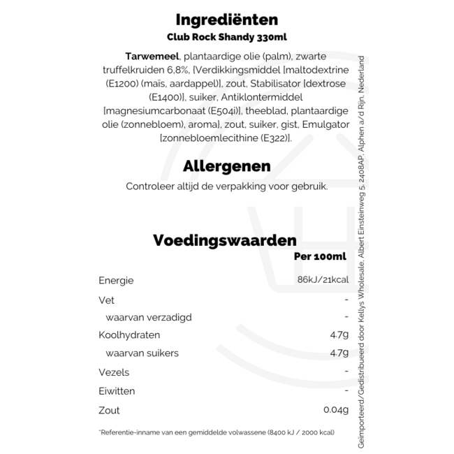 Club Rock Shandy 330ml