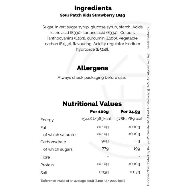 Sour Patch Kids Strawberry 105g