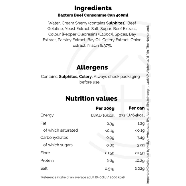 Baxters Beef Consomme Can 400ml – Rinderconsommé