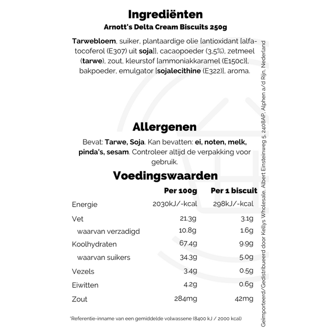 Arnott's Delta Cream Biscuits 250g – Kekse & Gebäck