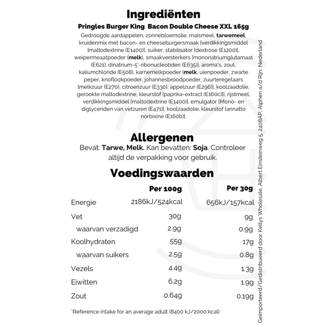 Pringles Burger King  Bacon Double Cheese XXL 165g