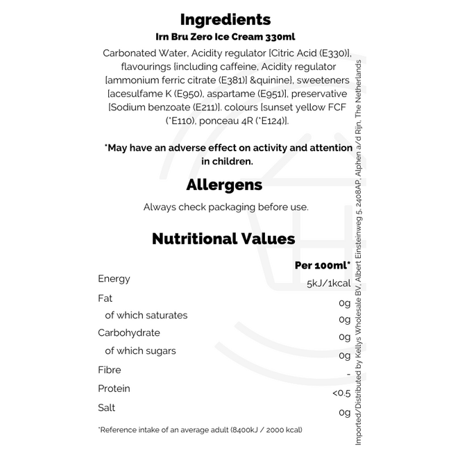 Irn Bru Zero Ice Cream 330ml – Softdrink