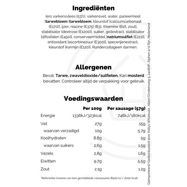 SuperValu Pork Jumbo Sausages 8 pk 454g – Gekühltes Lebensmittel