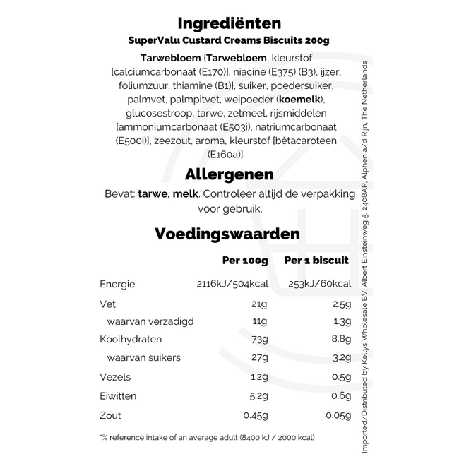 SuperValu Custard Creams Biscuits 200g – Kekse