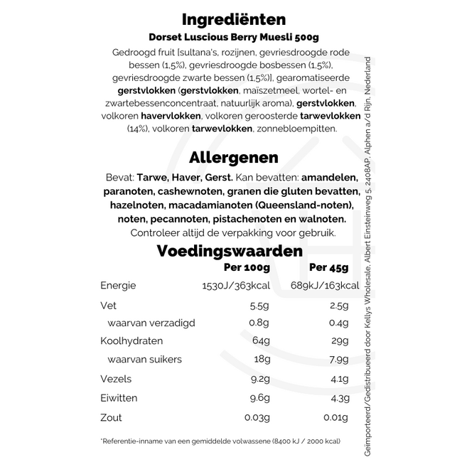 Dorset Luscious Berry Muesli 500g – Frühstückscerealien