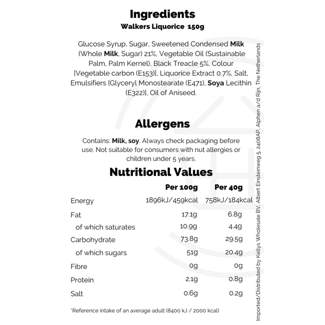 Walkers Liquorice  150g