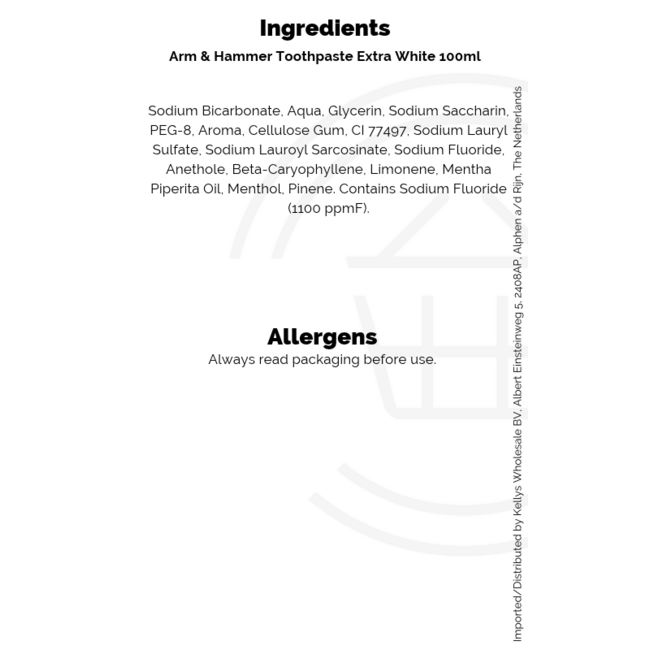 Arm & Hammer Toothpaste Extra White 100ml