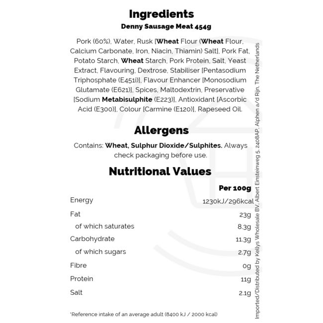 Denny's Sausage Meat 454g
