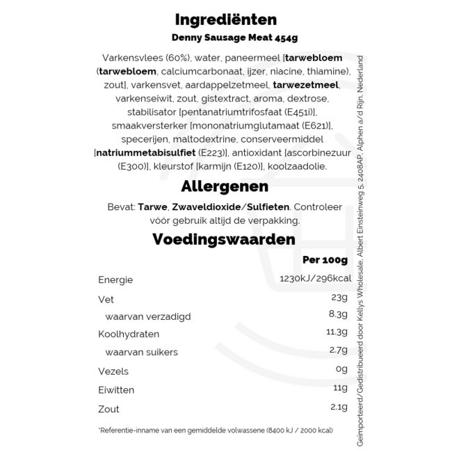 Denny's Sausage Meat 454g