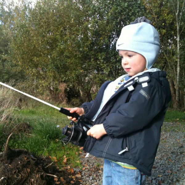 child fishing