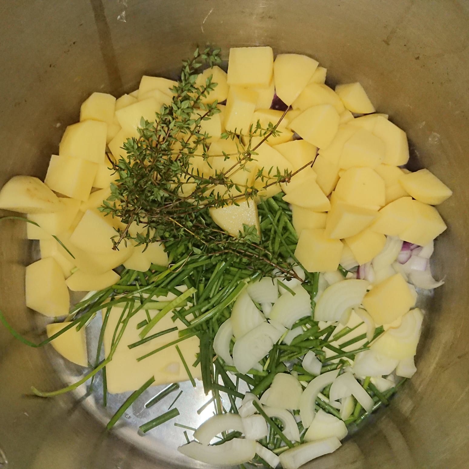 Ingredients in the pot