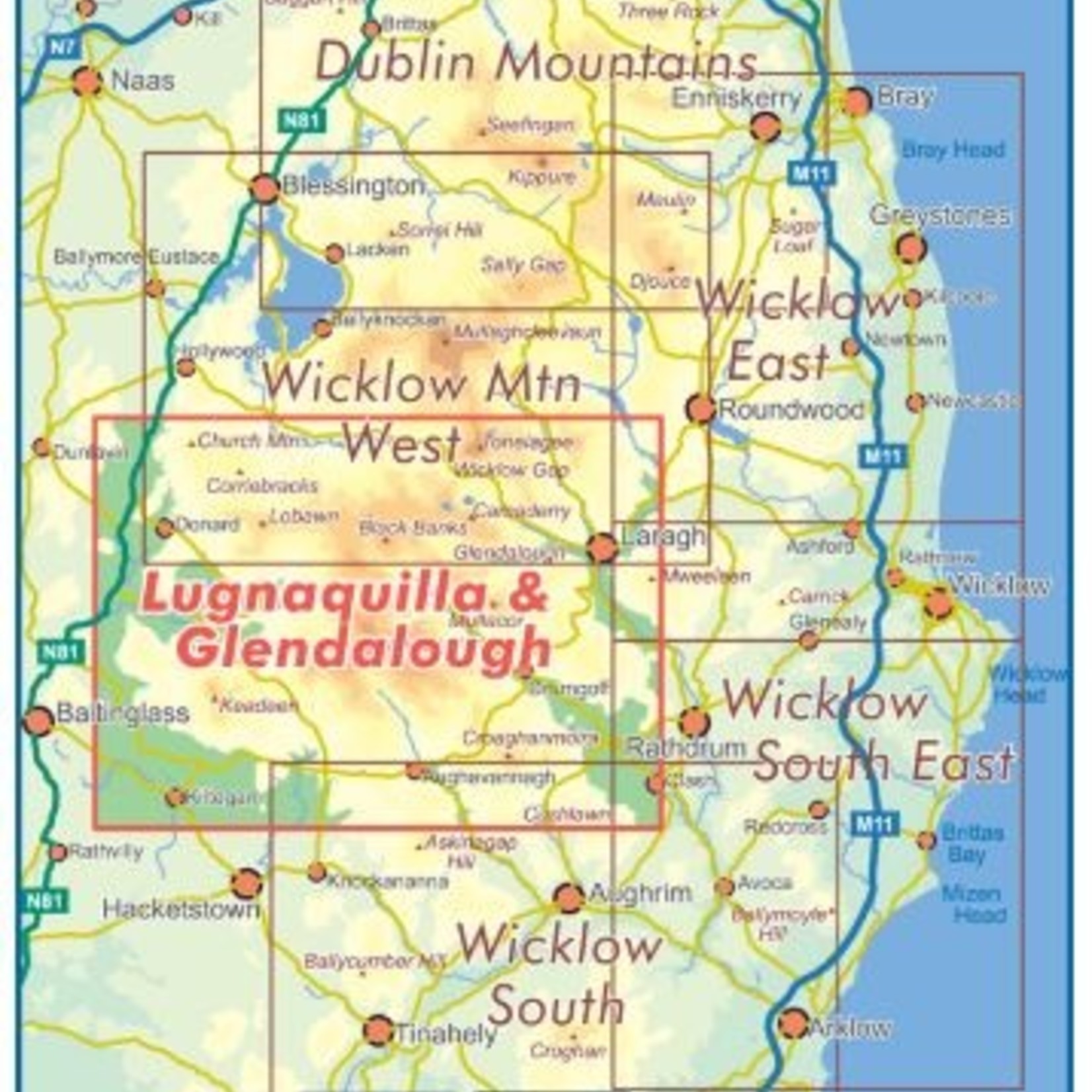 EastWest Mapping Lugnaquilla & Glendalough 1:25000 Paper Map