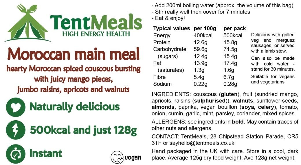 TentMeals TentMeals 500 Calorie Main Meal