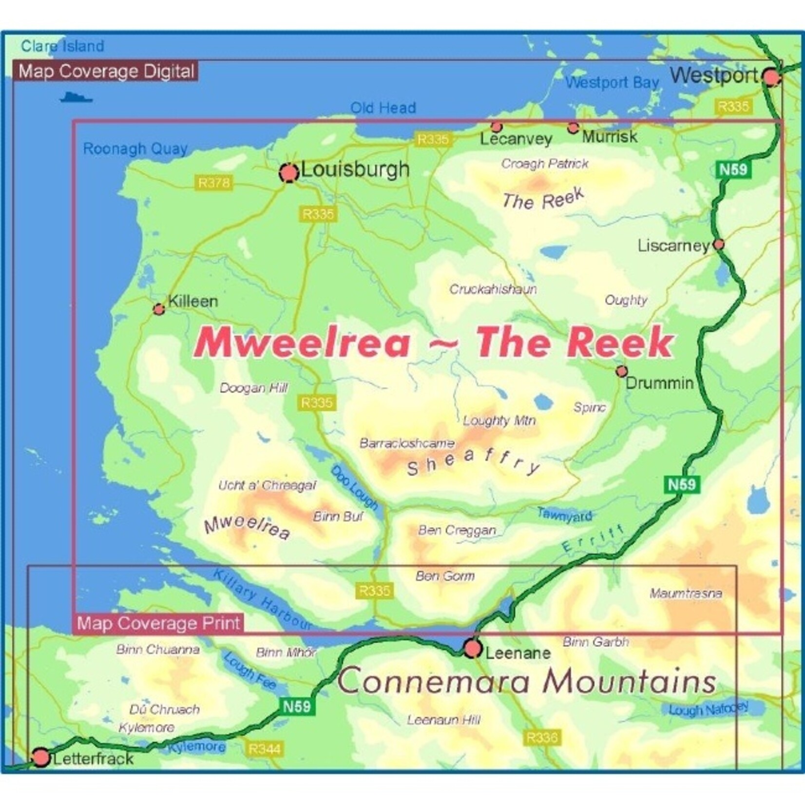 EastWest Mapping Mweelrea and The Reek Waterproof