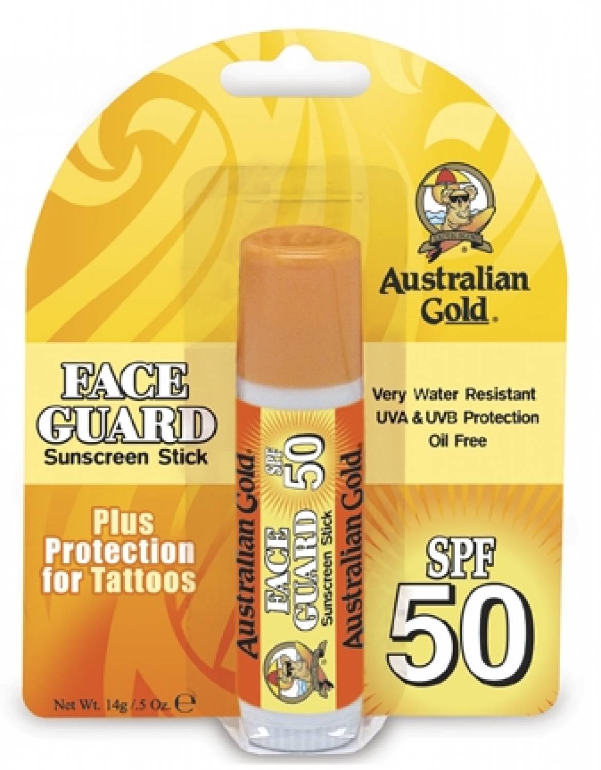 Australian Gold SPF 50 Protector Palo cara, acción grande!