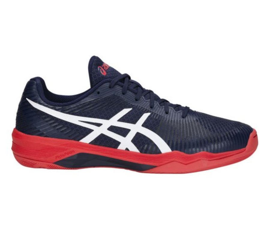 ASICS Gel Volley Elite FF blauw rood volleybalschoenen heren (B701N-400) -  Volleybalschoenenonline.nl