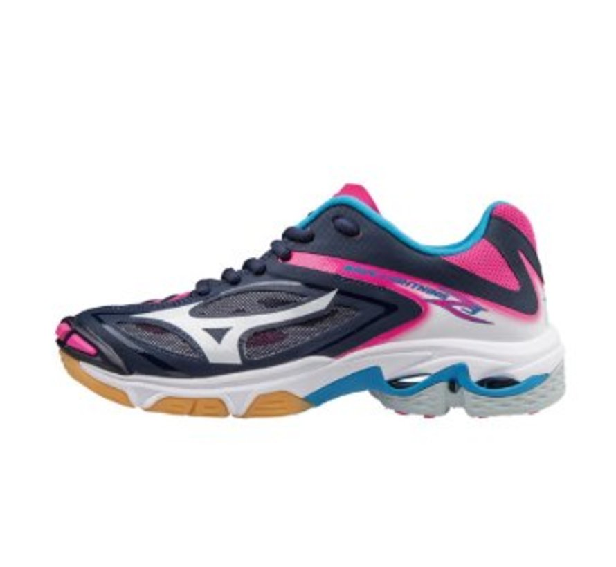 Mizuno Wave Lightning Z3 blauw fuchsia volleybalschoenen dames