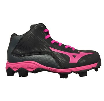 Mizuno 9-Spike Advance Franchise Mid 8 zwart outdoor korfbalschoenen meisjes