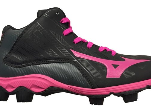 Mizuno 9-Spike Advance Franchise Mid 8 zwart outdoor korfbalschoenen meisjes