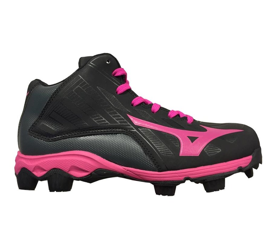 Mizuno 9-Spike Advance Franchise Mid 8 zwart outdoor korfbalschoenen dames