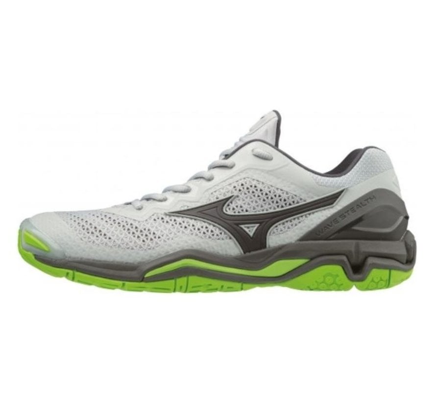 Mizuno Wave Stealth V wit groen handbalschoenen uni