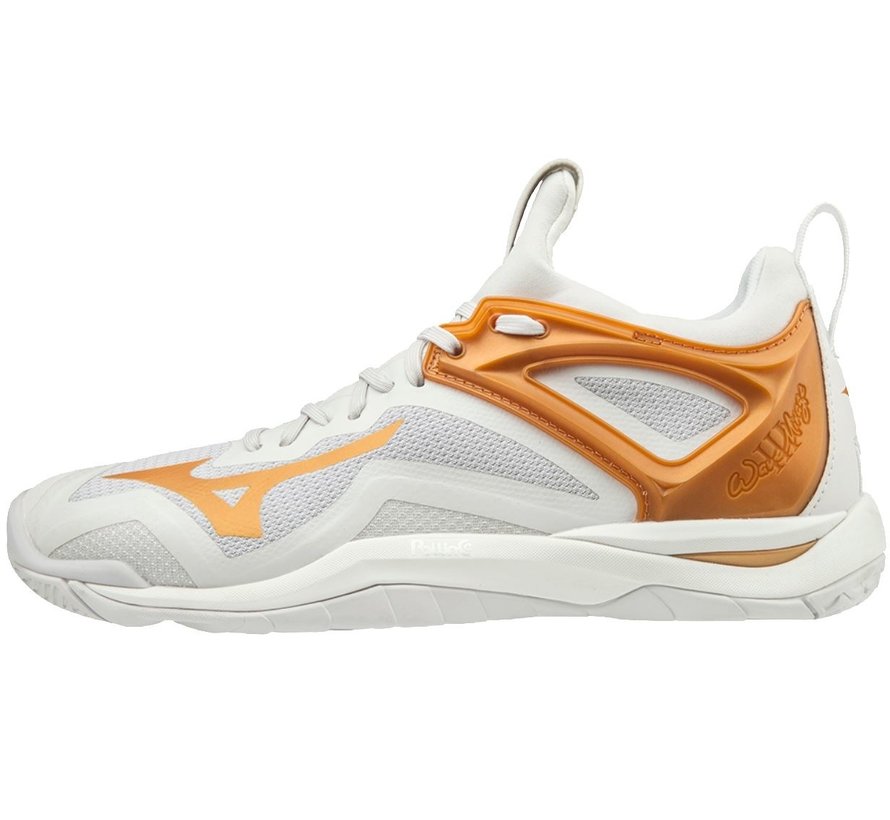 Mizuno Wave Mirage 3 wit oranje handbalschoenen dames