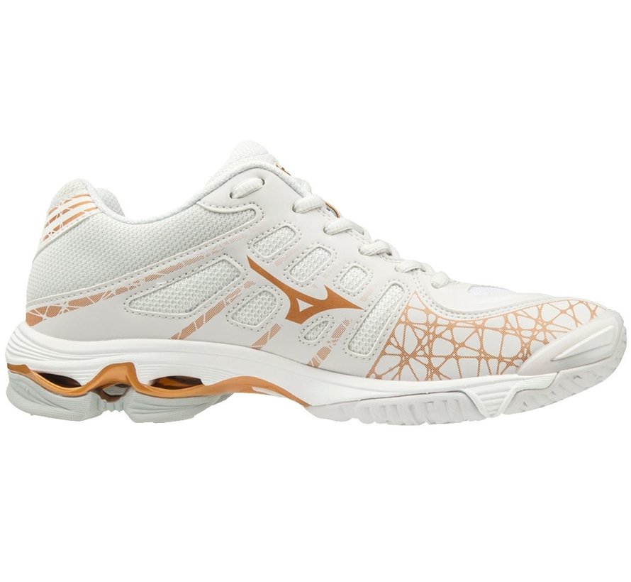 Mizuno Wave Voltage wit bruin volleybalschoenen dames