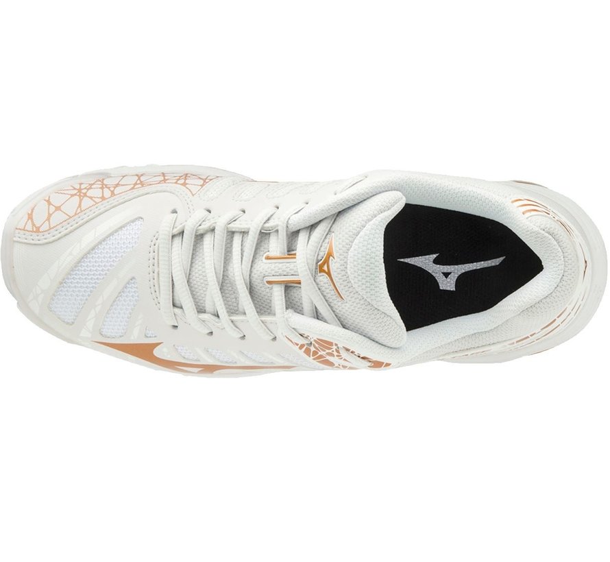 Mizuno Wave Voltage wit bruin volleybalschoenen dames