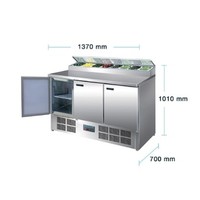 Comptoir de préparation  réfrigéré pizzas et salades 390L - 101x137x70 cm