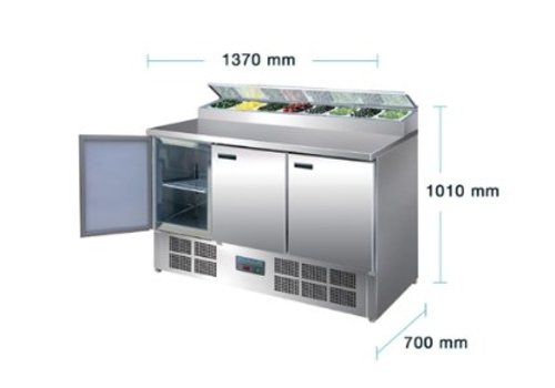  ProChef Comptoir de préparation  réfrigéré pizzas et salades 390L - 101x137x70 cm 