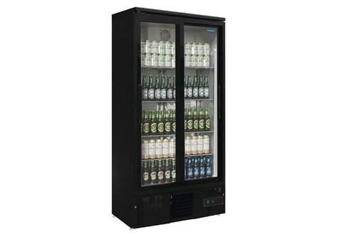  Polar Arrière-bar vertical double porte coulissante Noir 490L - 188x92x51,4 cm 