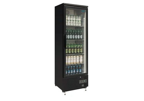  Polar Arrière-bar vertical positif une porte en verre Noir 370L | 187,2(H)x60(L)x51,4(P)cm 