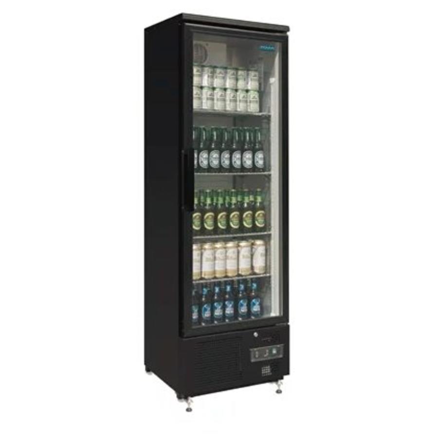 Arrière-bar vertical positif une porte en verre Noir 370L | 187,2(H)x60(L)x51,4(P)cm