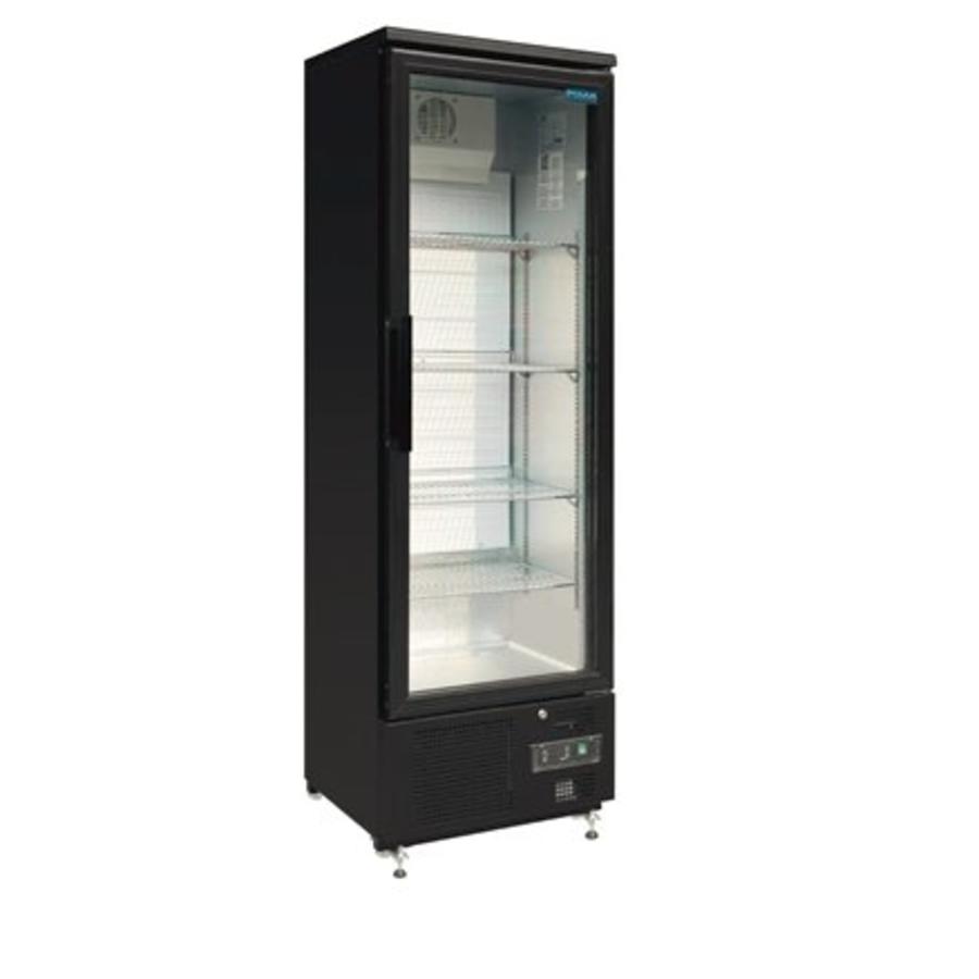 Arrière-bar vertical positif une porte en verre Noir 370L | 187,2(H)x60(L)x51,4(P)cm