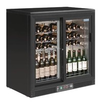 Cave à vin portes coulissantes vitrées |56 bouteilles |92 H x92 L x53,5 P cm