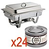 Olympia Chafing Dish | 1/1 GN | avec 24 canettes de pâte combustible