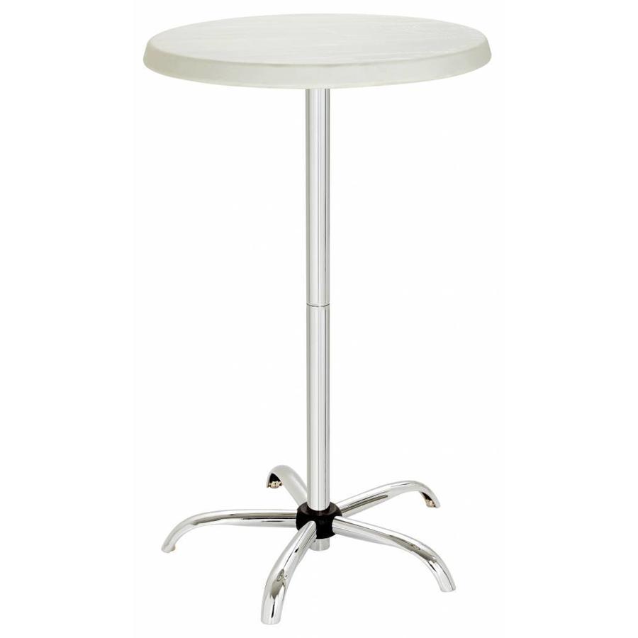 Table debout Blanc argenté chromé 70cm