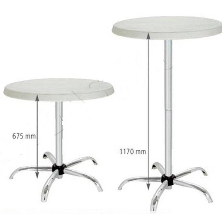 Table debout Blanc argenté chromé 70cm