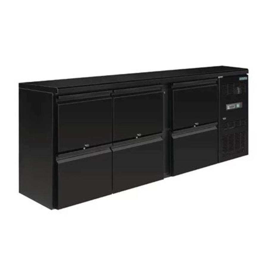Arrière-bar 6 tiroirs | Noir | 86x200x51.3cm