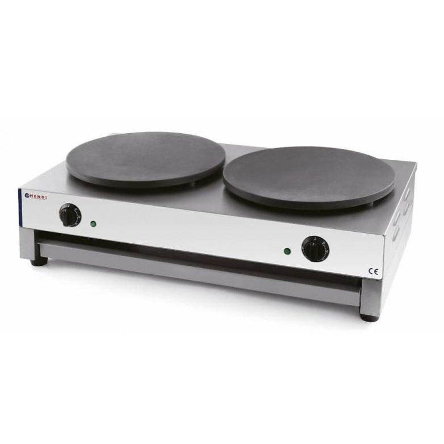 Crêpière Double Électrique | Professionnel | 2x 3kW/230V | 2x Plaque de 400mm