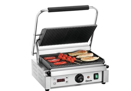  Bartscher Grill contact "Panini" 1RDIG | 410 x 400 x 200 mm | 2,2 kW | Acier inoxydable 