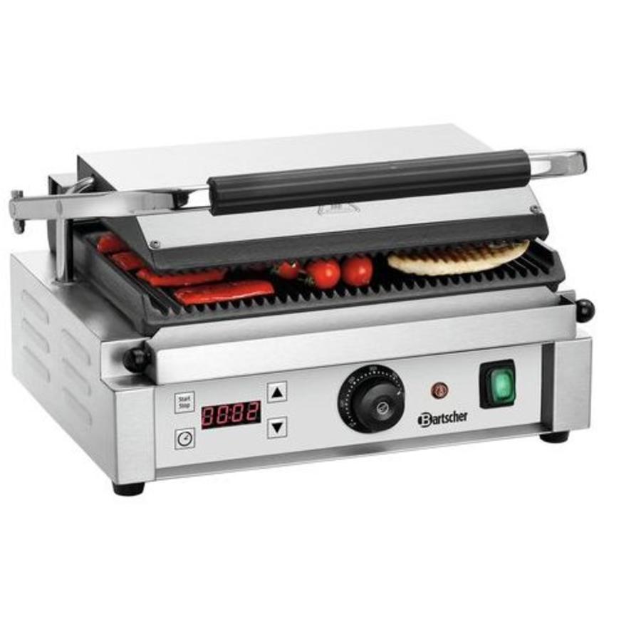 Grill contact "Panini" 1RDIG | 410 x 400 x 200 mm | 2,2 kW | Acier inoxydable