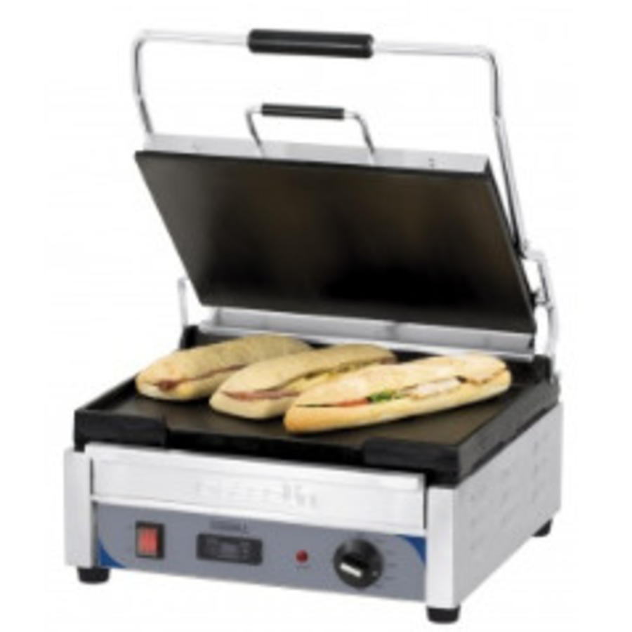 Grill panini grand premium lisse - lisse avec minuteur | L 425 x P 580 x H 265 mm | 2 400 W | de 60°C à 300°C