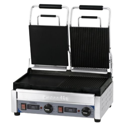  Casselin Grill panini double premium mixte avec minuteur | L 490 x P 520 x H 265 mm | 2 900 W | de 60°C à 300°C 