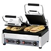 Casselin Grill panini double premium rainurée - lisse avec minuteur | L 490 x P 520 x H 265 mm | 2 900 W | de 60°C à 300°C