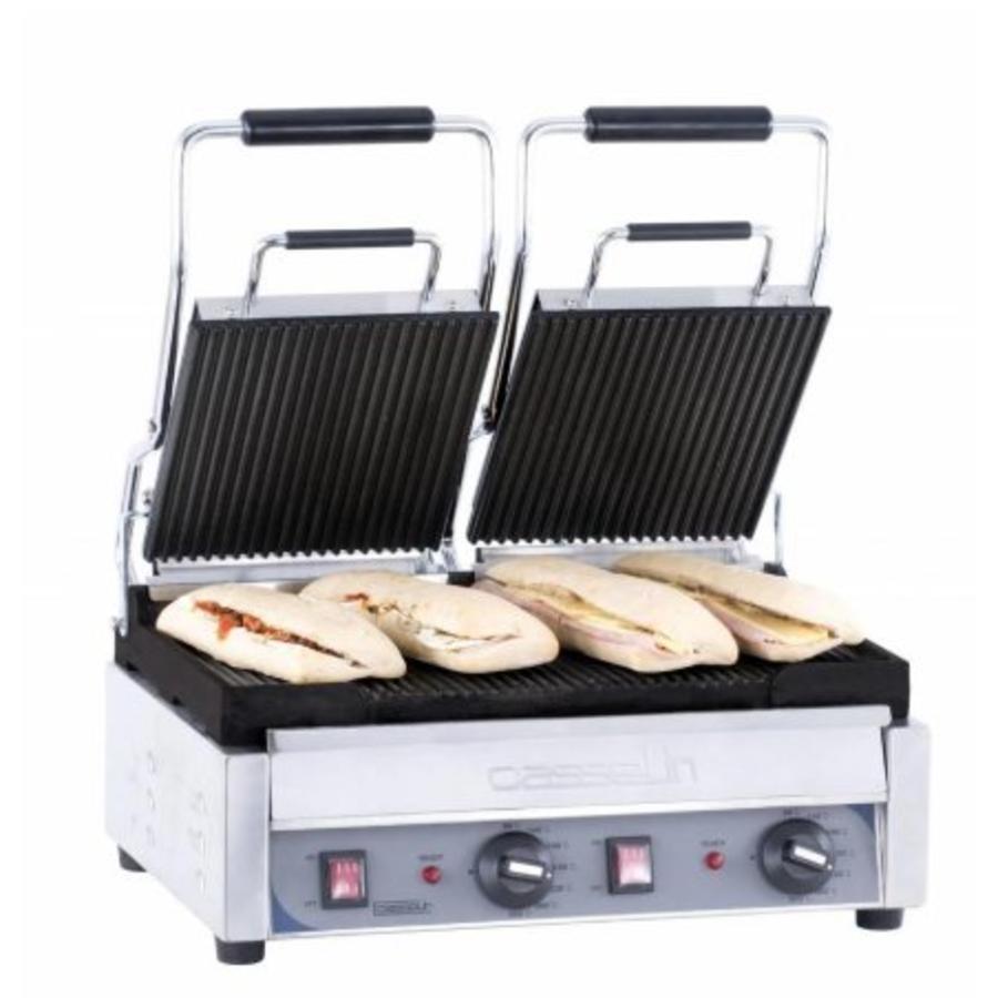 Grill Panini double Premium Rainurée - Rainurée | L 490 x P 520 x H 265 mm | 2 900 W | de 60°C à 300°C