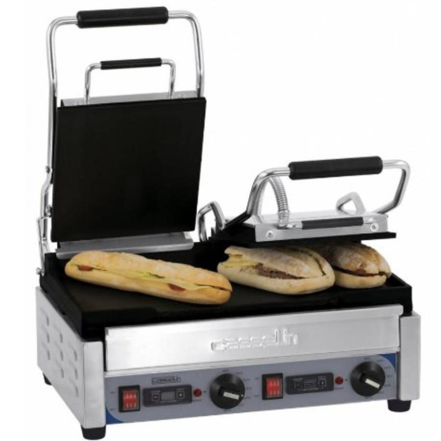 Grill panini double premium lisse |  minuteur | L 490 x P 520 x H 265 mm