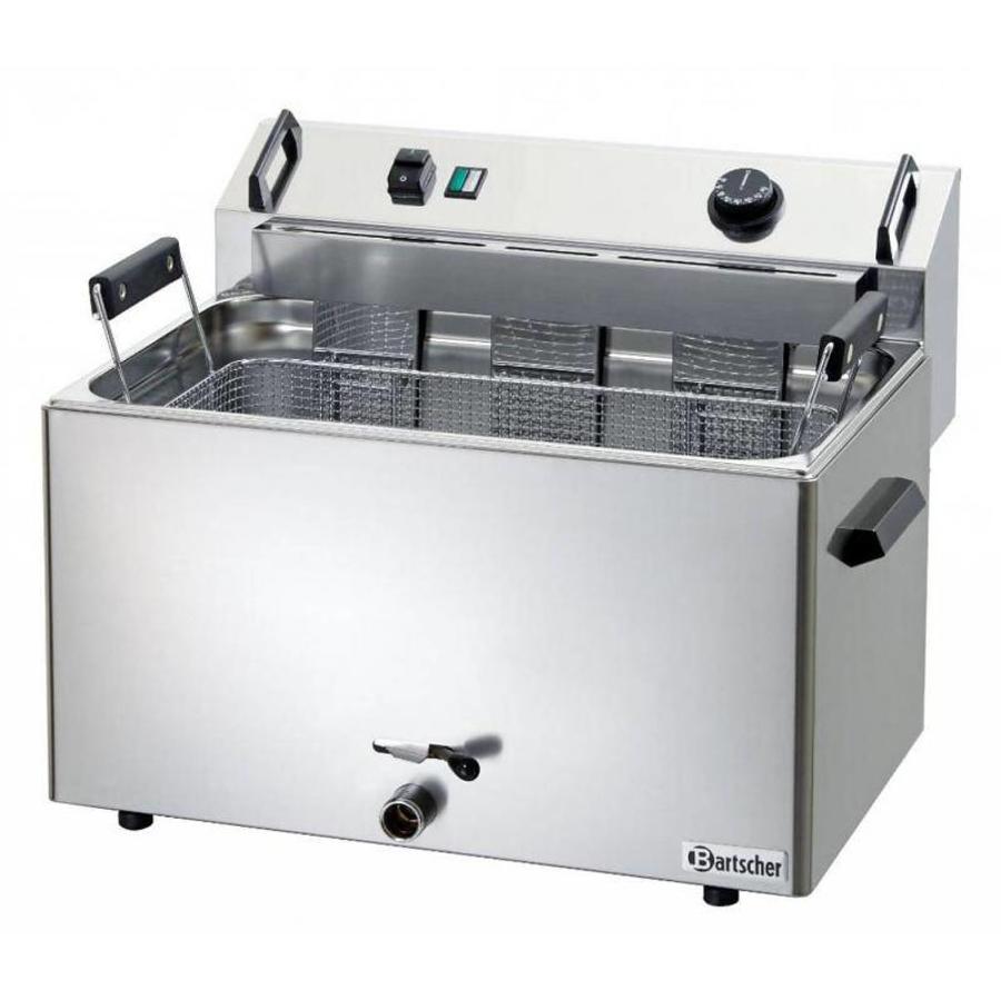 Friteuse à Beignets Électrique Inox + Vanne de Vidange | 16 Litres | L 560 x P 470 x H 400 mm | 9 kW