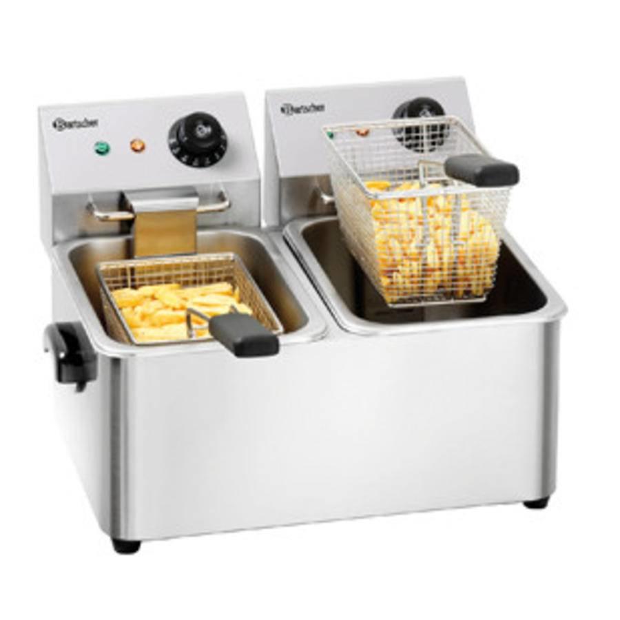 Bartscher Friteuse double "SNACK II" 2 x 4 Litres | 435 x 400 x 315 mm | 4 kW | 50  °C a 190  °C